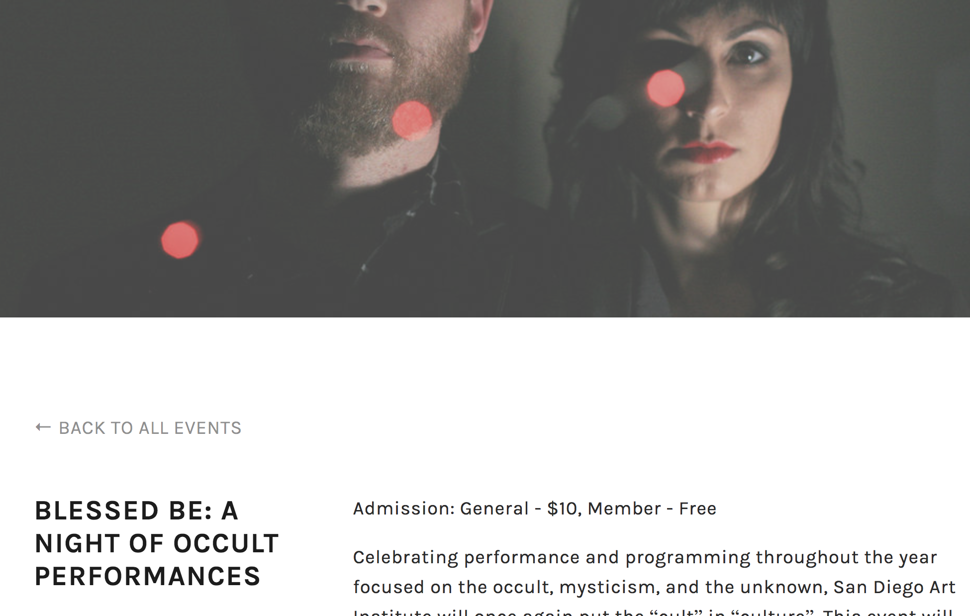 Blessed Be: A Night of Occult Performances at San Diego Art Institute